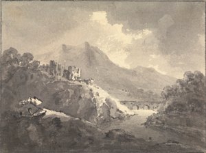 Paisaje con un castillo y un puente de Rev. William Gilpin