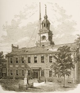 Palacio de Justicia del Condado o Salón de la Independencia, Filadelfia, Pensilvania, c.1880 de Reverend Samuel Manning