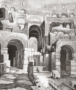 Interior del Coliseo, Roma, Italia, desde las excavaciones de 1874. De Italian Pictures by Rev. Samuel Manning, publicado hacia 1890. de Reverend Samuel Manning