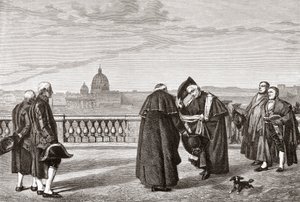 En la colina Pinciana, Roma, Italia, con San Pedro al fondo a finales del siglo XIX. De Italian Pictures by Rev. Samuel Manning, publicado hacia 1890.