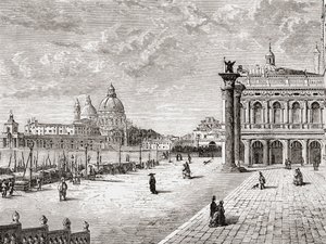 Piazza San Marco o Plaza de San Marcos, Venecia, Italia, a finales del siglo XIX. De Italian Pictures by Rev. Samuel Manning, publicado hacia 1890. de Reverend Samuel Manning