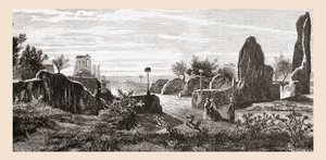 Ruinas del Palacio de los Césares, Colina del Palatino, Roma, Italia a finales del siglo XIX. De Italian Pictures by Rev. Samuel Manning, publicado hacia 1890. de Reverend Samuel Manning
