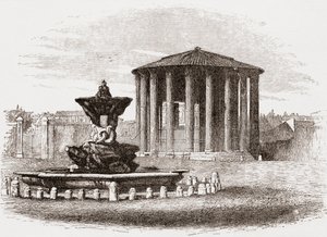 Templo de Vesta, Foro Romano, Roma, Italia a finales del siglo XIX. De Italian Pictures by Rev. Samuel Manning, publicado hacia 1890.
