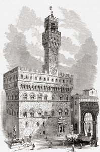 El Palazzo Vecchio, Florencia, Toscana, Italia a finales del siglo XIX. De Italian Pictures by Rev. Samuel Manning, publicado hacia 1890. de Reverend Samuel Manning