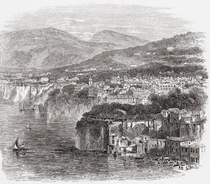 Vista de Sorrento, Campania, sur de Italia, a finales del siglo XIX. De Italian Pictures by Rev. Samuel Manning, publicado hacia 1890. de Reverend Samuel Manning