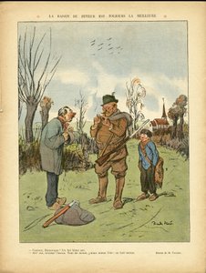 Ilustración de Ricardo Flores (1878-1918) en Le Lire, 04/01/13 - La razón del bebedor siempre es la mejor - Campaña, Infancia, Caza cazador, Catedrales Iglesias, Alcohol Alcoholismo de Ricardo Flores