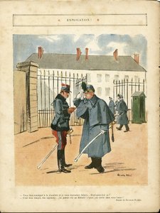 Ilustración de Ricardo Flores (1878-1918) en Le Lire, 23/04/10 - Explicación - Ejército, Barracas de Ricardo Flores