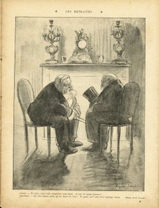 Ilustración de Ricardo Flores (1878-1918) en Le Rire, 22/02/13 - Pensiones - Presidente de la República - Fallieres Armand (1841-1931), Loubet Emile