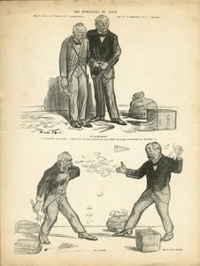 Ilustración de Ricardo Flores (1878-1918) en Le Rire, 28/12/12 - Romance del Día - Caso de Panamá, Caso de Registros, Represión - Millón de los Cartujos - Combes Emile (1835-1921), Clemenceau George