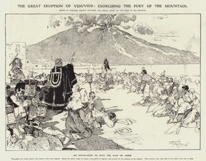 La gran erupción del Vesubio: exorcizando la furia de la montaña (grabado) de Riccardo Pellegrini
