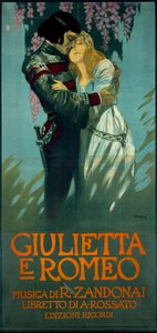 Cartel de la ópera Romeo y Julieta de Riccardo Zandonai