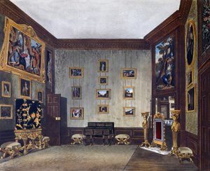 Sala de escritura del Rey, grabado de Richard Reeve (nacido en 1780), basado en el diseño de Richard Cattermole (1795-1858), de La Historia de las Residencias Reales de Richard (after) Cattermole