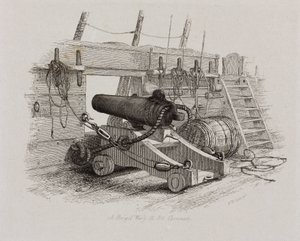 Una carronada de 12 libras de un bergantín de guerra de John Pardon
