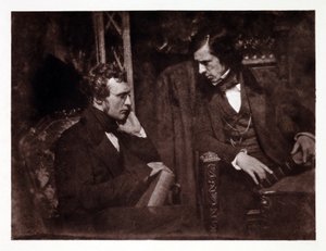 Dos hombres en conversación: Dr. Samuel Brown (1817-1856) y el reverendo George Gilfillan (1813-1878), fotografía hacia 1840 de John Pardon
