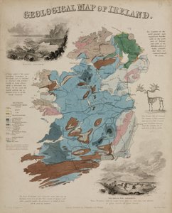 Mapa geológico de Irlanda, c 1850