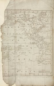 Mapa de los viajes de Cook, c. 1780