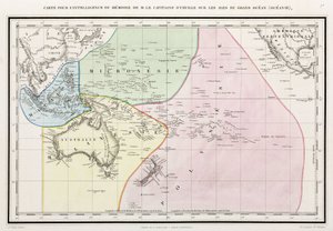 Mapa del Océano Pacífico de John Pardon