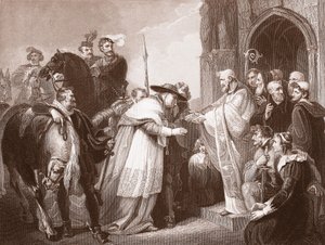 Cardenal Wolsey en la Abadía de Leicester de Richard (after) Westall