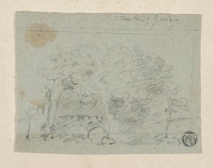 Boceto de árboles cerca del puente de Richard (attr.to) Wilson