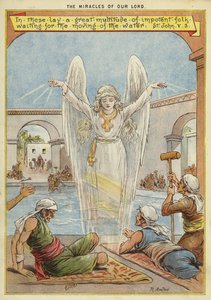 Los milagros de Cristo: enfermos esperando el movimiento del agua por un ángel