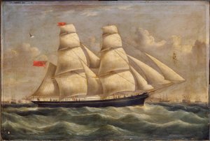 Una bergantina frente a Portsmouth de Richard B. Spencer