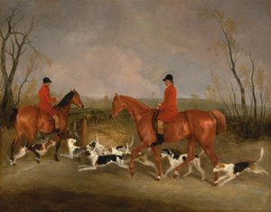 George Mountford, Huntsman to the Quorn, y W. Derry, Whipper-In, en John O