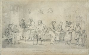 Oficina del Protector de los Esclavos, Trinidad, c.1833 (grafito sobre papel de estambre) de Richard Bridgens