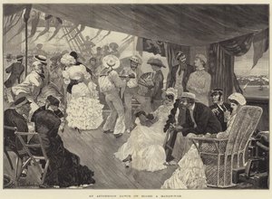 Un baile de tarde a bordo de un buque de guerra de Richard Caton II (after) Woodville