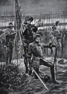 Enrique VII coronado en Bosworth, ilustración de 