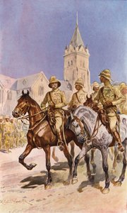 Roberts entrando en Pretoria (litografía en color) de Richard Caton II (after) Woodville