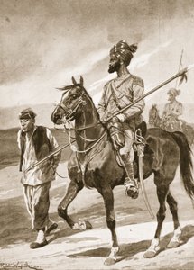 Un lancero de Bengala y su cautivo boxeador, ilustración de 