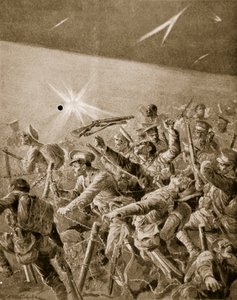 Infantería británica abriéndose paso a través de los alambres de púas alemanes, 1914-19 de Richard Caton Woodville