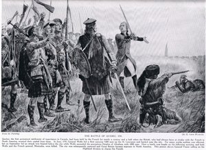 La Batalla de Quebec, 1759, ilustración de 