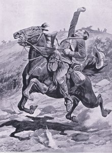 El último paseo del Yeoman (ilustración de After Pretoria: The Guerilla War, 1902) de Richard Caton Woodville