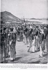 La cesión de Hong Kong a los británicos, 1841, ilustración de 