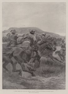 Una persecución larga y difícil, la caballería imperial cortando la retaguardia del convoy de De Wet de Richard Caton Woodville junior