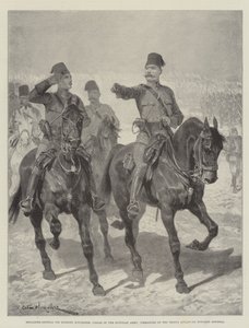 El general de brigada Sir Herbert Kitchener, Sirdar del ejército egipcio, comandante de las tropas avanzando hacia Dongola de Richard Caton Woodville junior