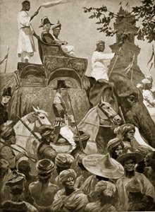 Tropas británicas entrando en Singapur, 1824, ilustración de 