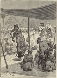 Baile ante el Rey de los Sofás en África Occidental de Richard Caton Woodville junior
