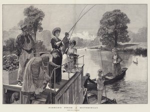 Pescando desde una casa-barco de Richard Caton Woodville junior