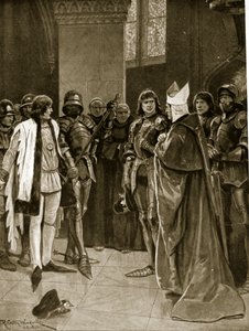 Enrique VI es entregado a Eduardo IV en San Pablo, 1401, ilustración de 