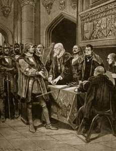 Lord Thomas Fitzgerald arroja su espada, ilustración de 