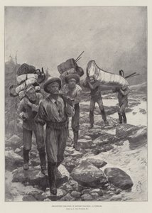 Prospección de oro en Columbia Británica, un porteo de Richard Caton Woodville junior