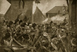 Los 42º Highlanders en Corunna, ilustración de 
