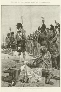 Los Highlanders 42º custodiando a los prisioneros franceses