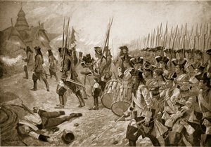 La batalla de Blenheim: Asalto al pueblo, ilustración de 