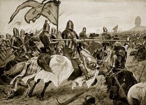 La Batalla de Crecy, 26 de agosto de 1346, ilustración de 