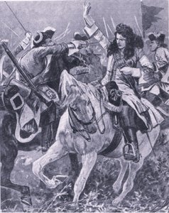 La batalla de Malplaquet, 11 de septiembre de 1709, ilustración de British Battles on Land and Sea, 1915 de Richard Caton Woodville junior