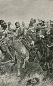 La valiente carga de los Scots Greys en la Batalla de Waterloo de Richard Caton Woodville junior