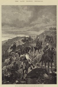 El Príncipe Imperial Fallecido, los Lanceros del 17º Buscando Exploradores Zulúes después de la Muerte del Príncipe